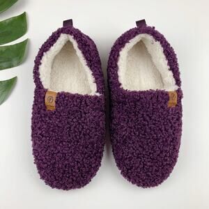 EverFoams Slippers Soft Curly Full Slip On Purple Cozy Comfort Women's US 9 10